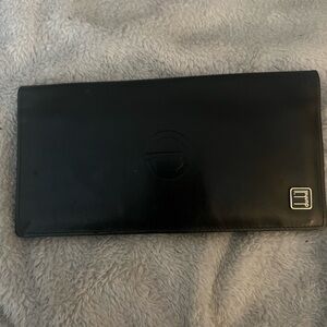 DUNHILL Black Leather long Wallet